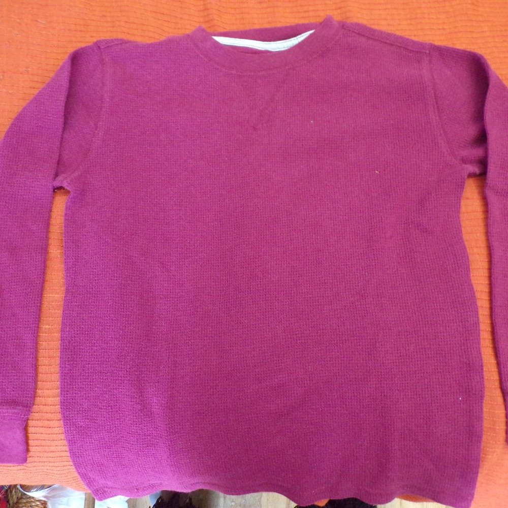 Faded Glory Boy's Burgundy/Red Long Sleeve Thermal